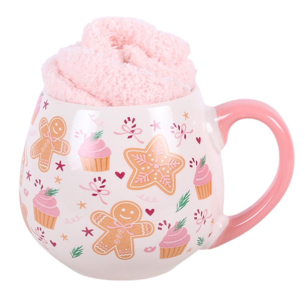 Something Different - Sugarplum Bakery Print Mug & Socks Set - Multicolours